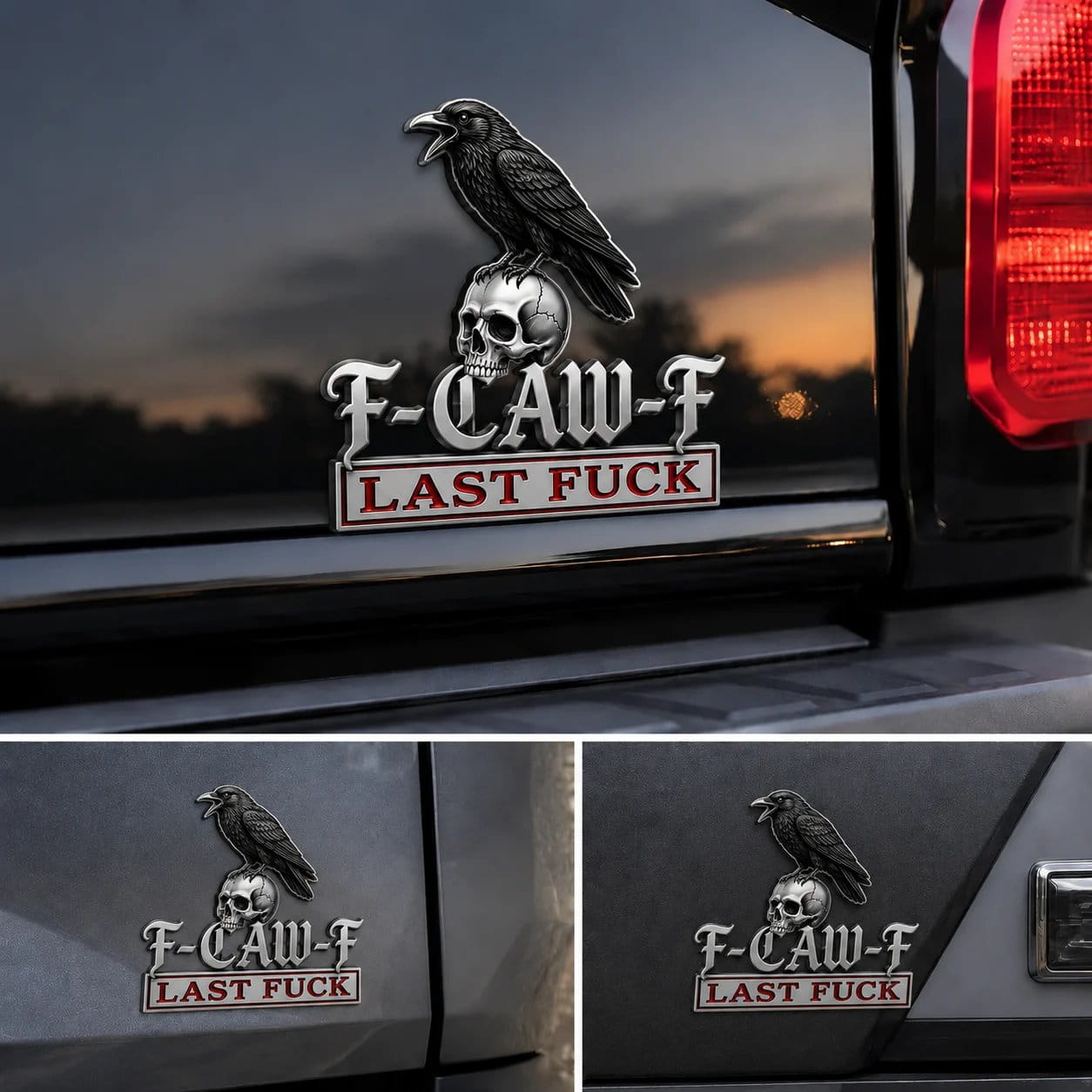 đ„F-CAW-F-bilemblemet i metall â för dem som skrattar Ă„t livet och struntar fullstĂ€ndigt i vad andra tycker!