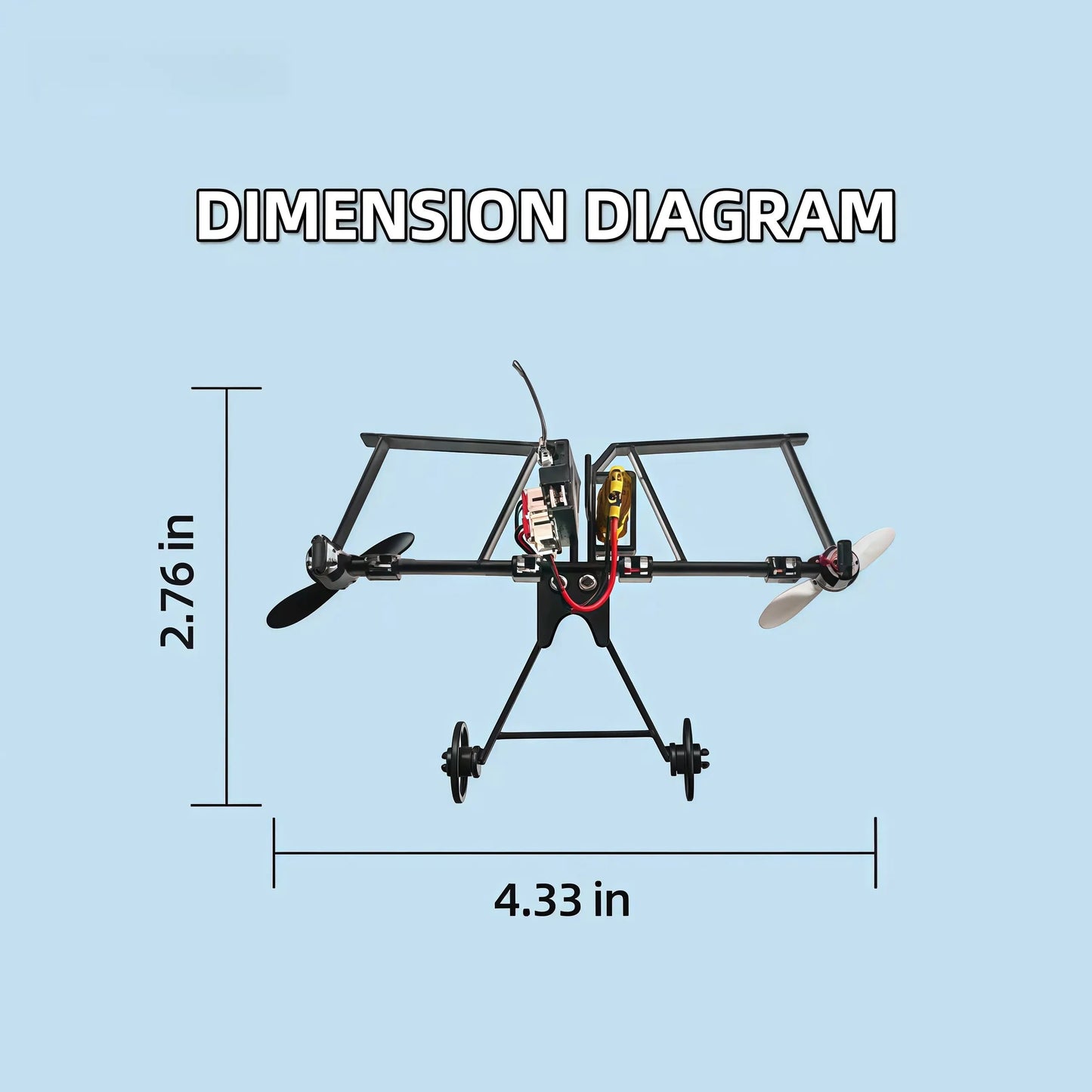 Hotfree Power-Up RC-pappersflygplanssats med gyrostabilisator – bygg-själv-flygplan med fjärrstyrning och dubbla propellrar, lätt och hopfällbart flygande STEM-leksak