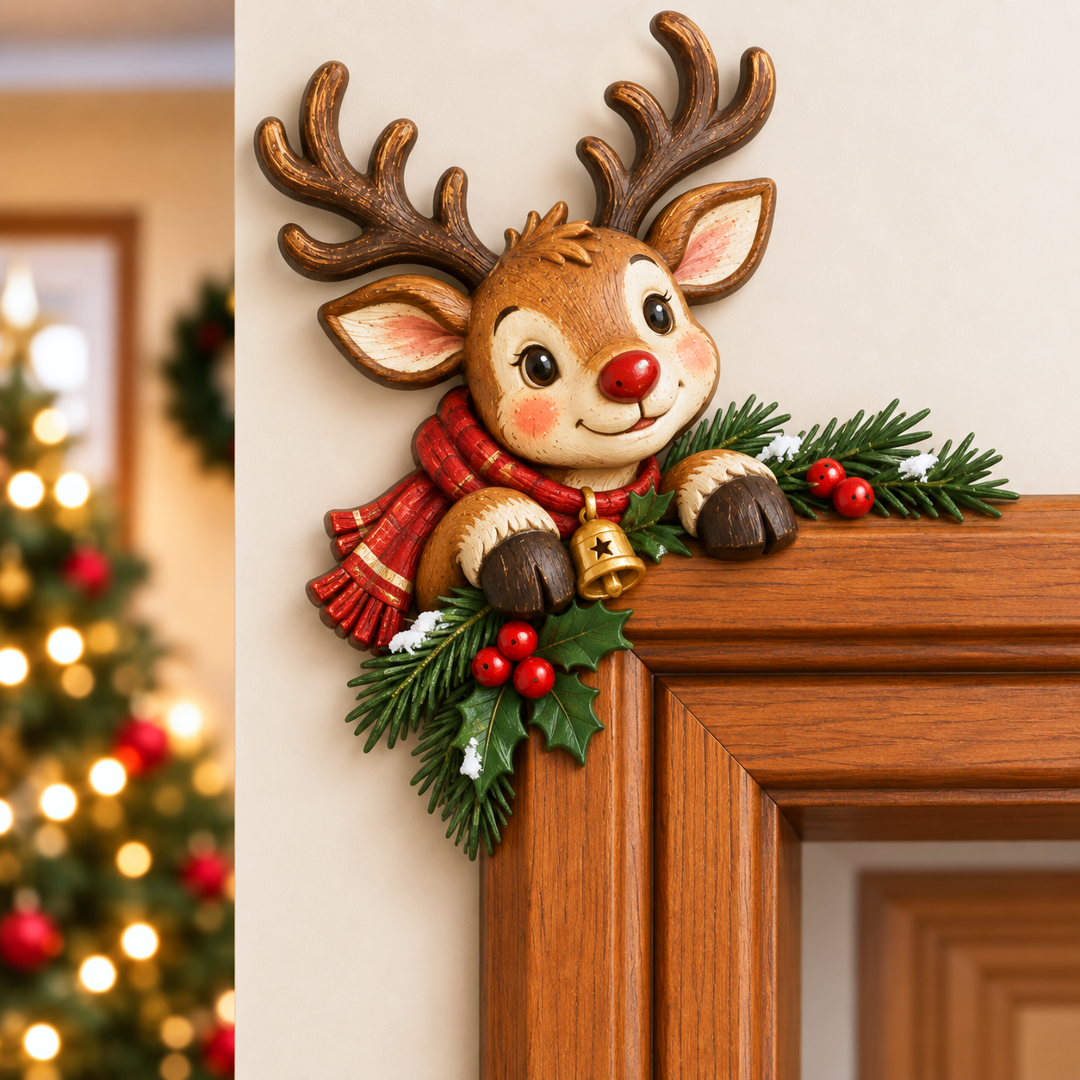 Juldekoration för dörrkarmens hörn – ”Peekaboo”
