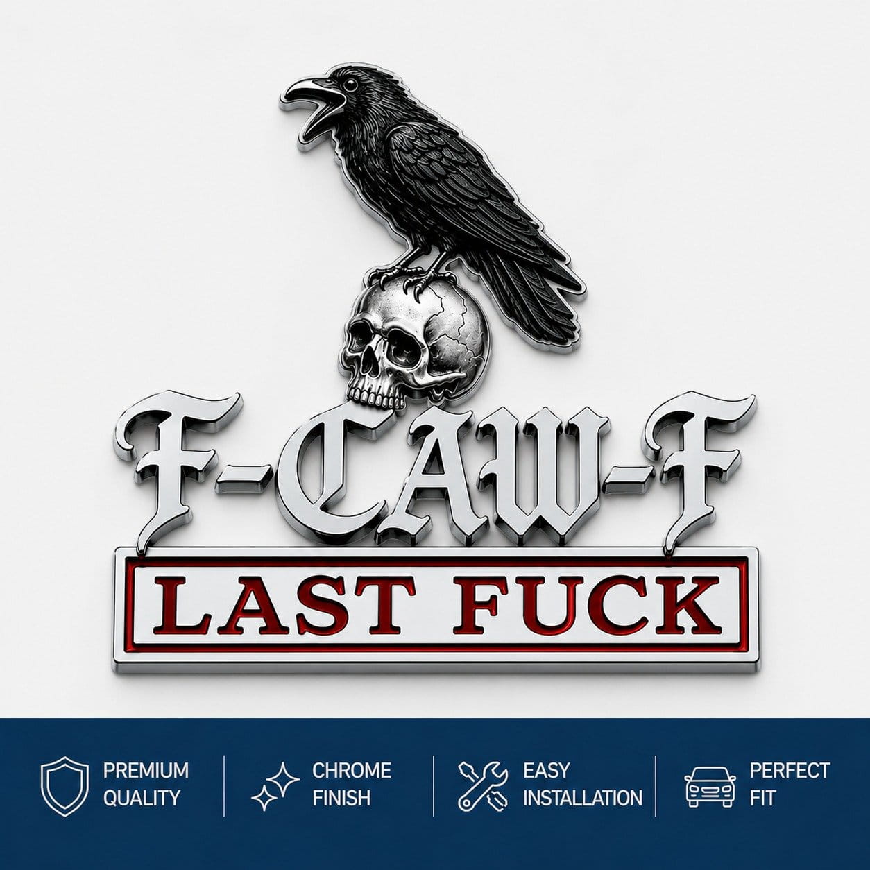 💥F-CAW-F-bilemblemet i metall – för dem som skrattar åt livet och struntar fullständigt i vad andra tycker!