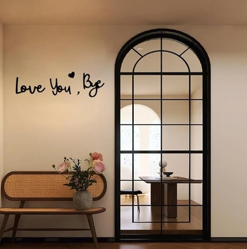 "Love you Bye" ✨Väggdekoration i trä – Skadar inte väggen