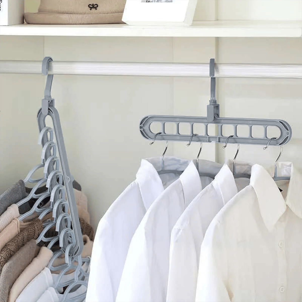 🔥👚 9-i-1 smart klädhängare – Frigör 85 % av utrymmet i din garderob!