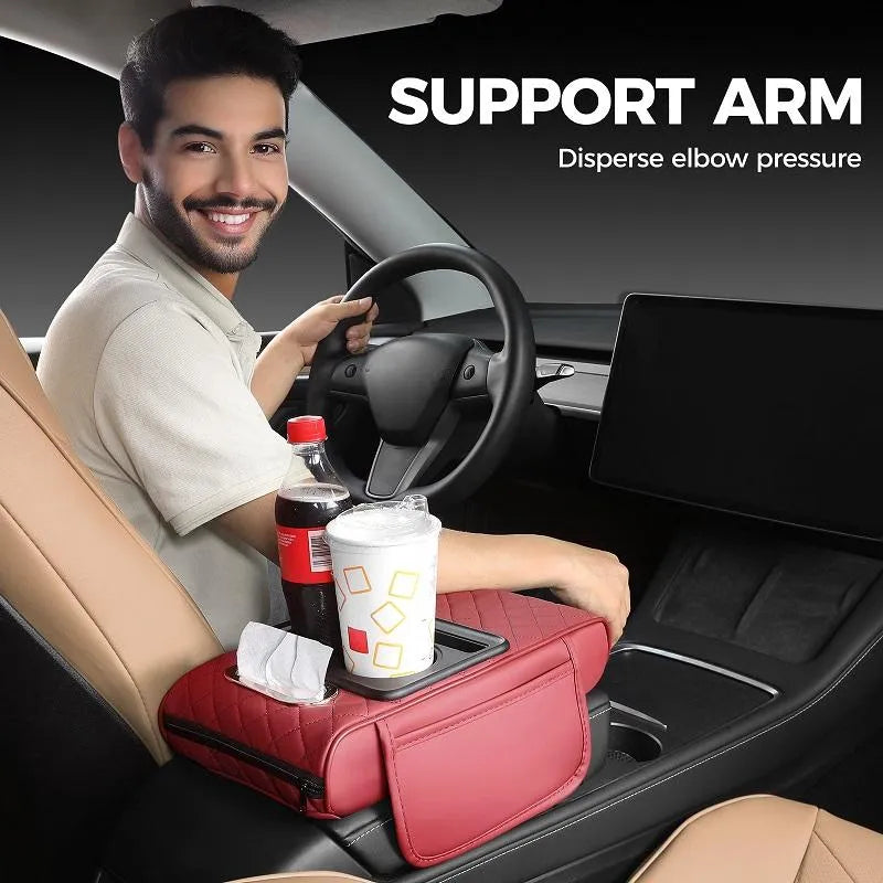 🚗 🔥Multifunktionell PU-lädermatta till armstöden i bilen