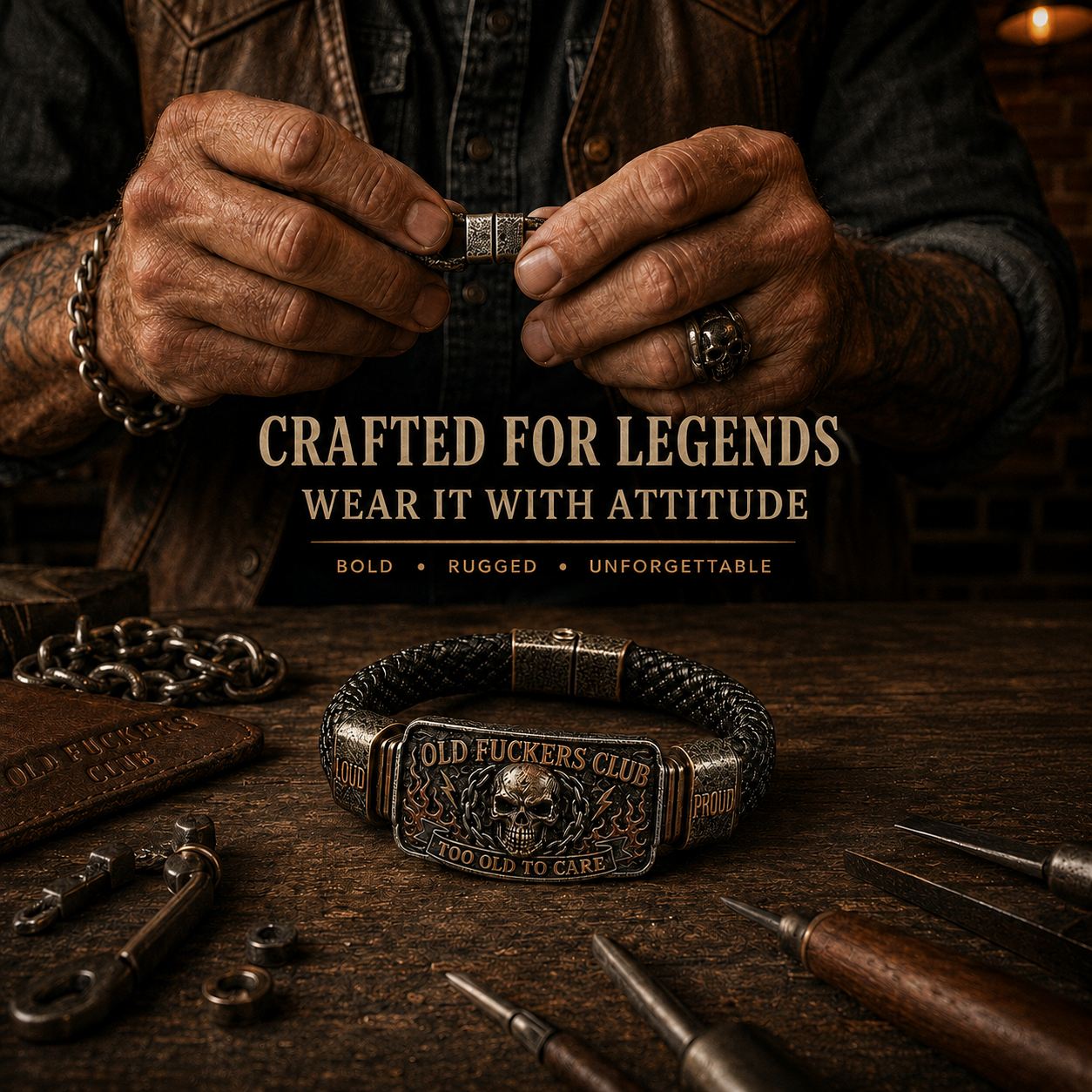 ☠️ Old Fuckers Club & Wild Freedom 🪓 | Vintage-armband i begränsad upplaga 2026