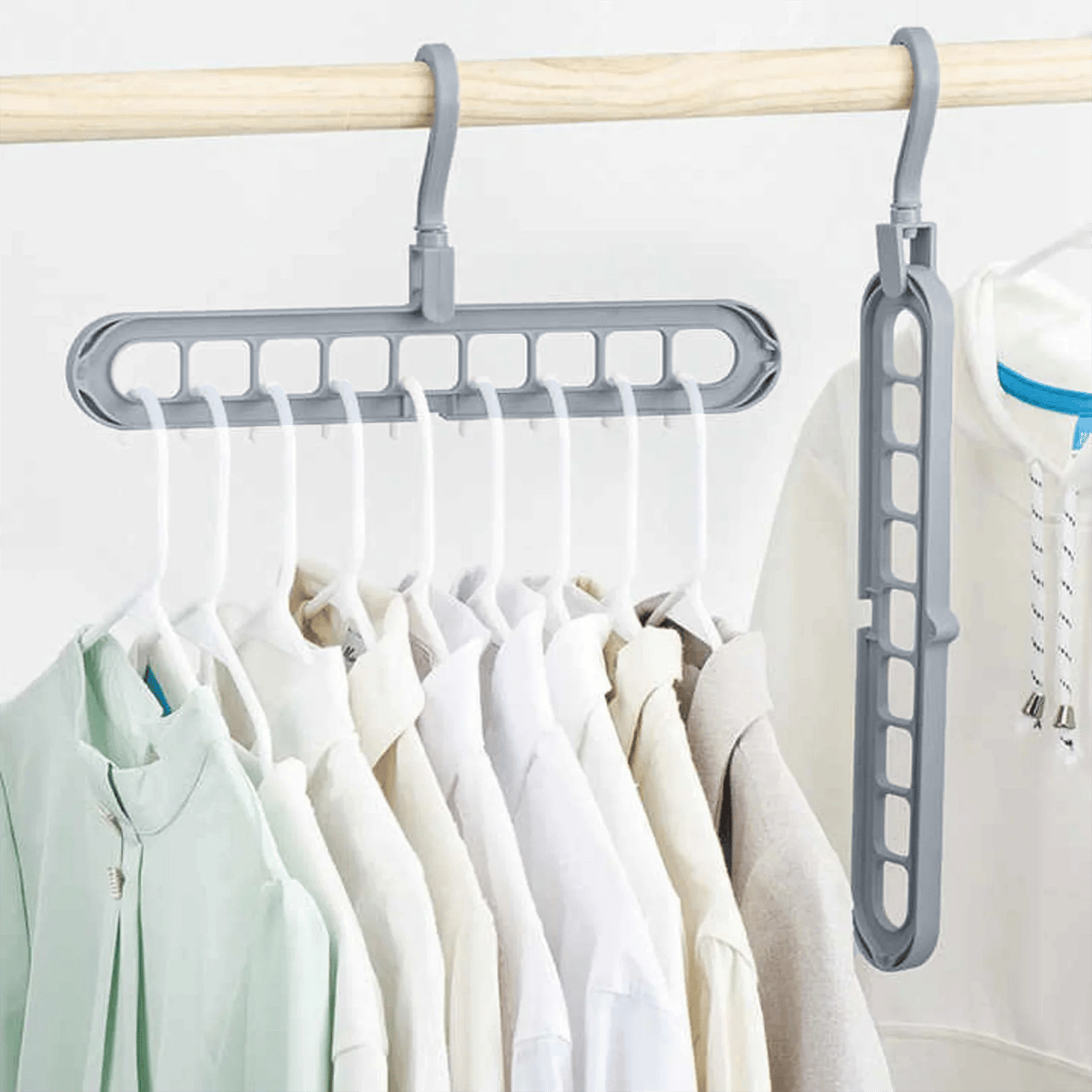 🔥👚 9-i-1 smart klädhängare – Frigör 85 % av utrymmet i din garderob!