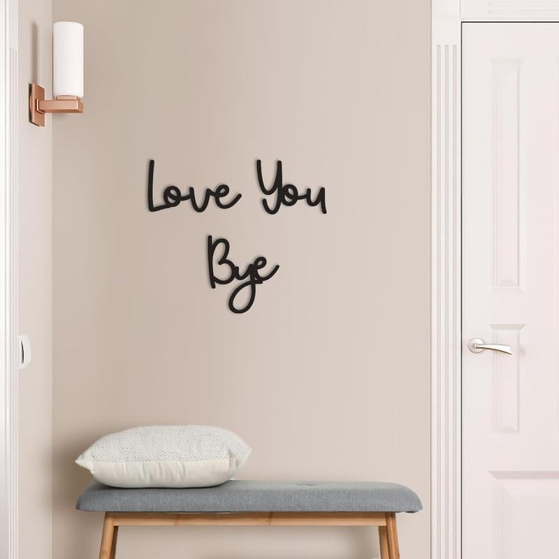 "Love you Bye" ✨Väggdekoration i trä – Skadar inte väggen