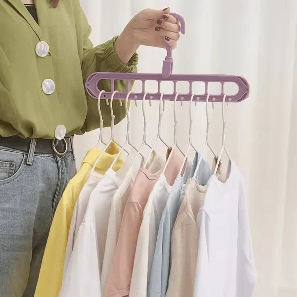 🔥👚 9-i-1 smart klädhängare – Frigör 85 % av utrymmet i din garderob!