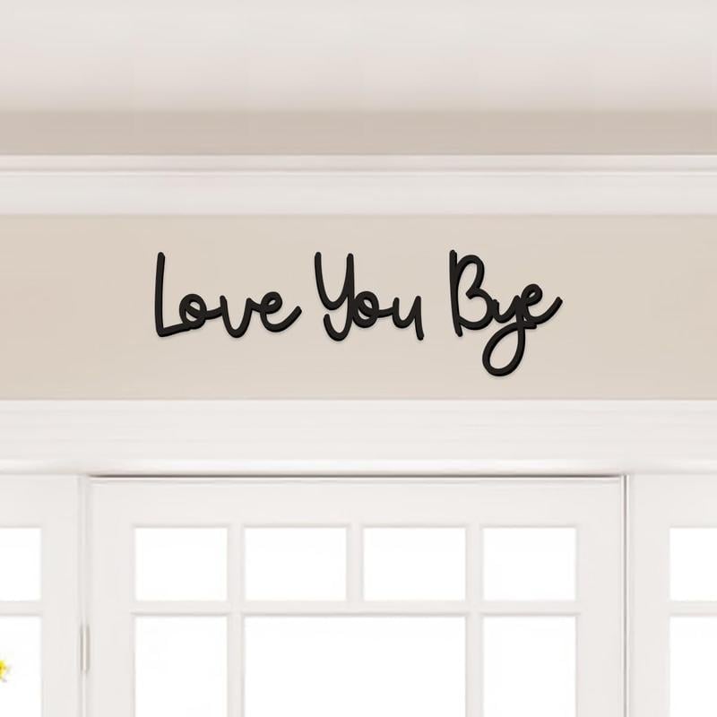 "Love you Bye" ✨Väggdekoration i trä – Skadar inte väggen