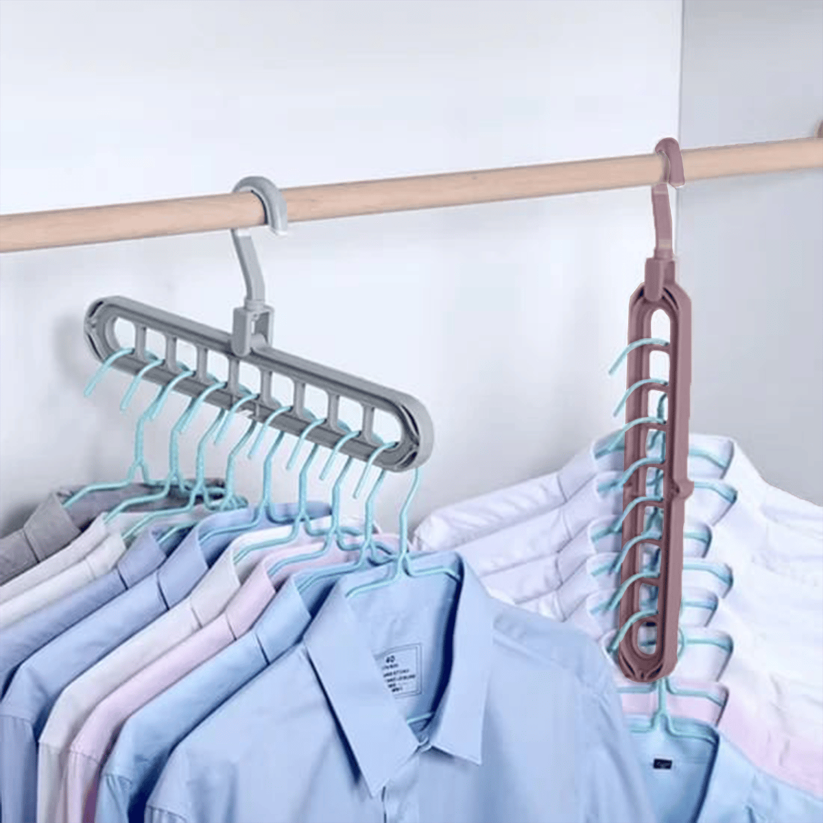 🔥👚 9-i-1 smart klädhängare – Frigör 85 % av utrymmet i din garderob!