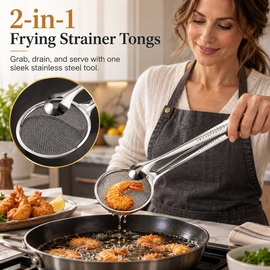 2-i-1-klämma med oljefilter, kökssila för friterad mat 🍳
