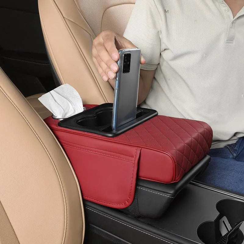 🚗 🔥Multifunktionell PU-lädermatta till armstöden i bilen