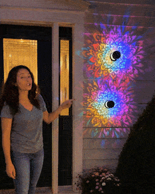 💡Solcellsdriven mandala-vägglampa för utomhusbruk – projektorlampa för trädgårdsstaket och uteplats – stämningsfull inredning