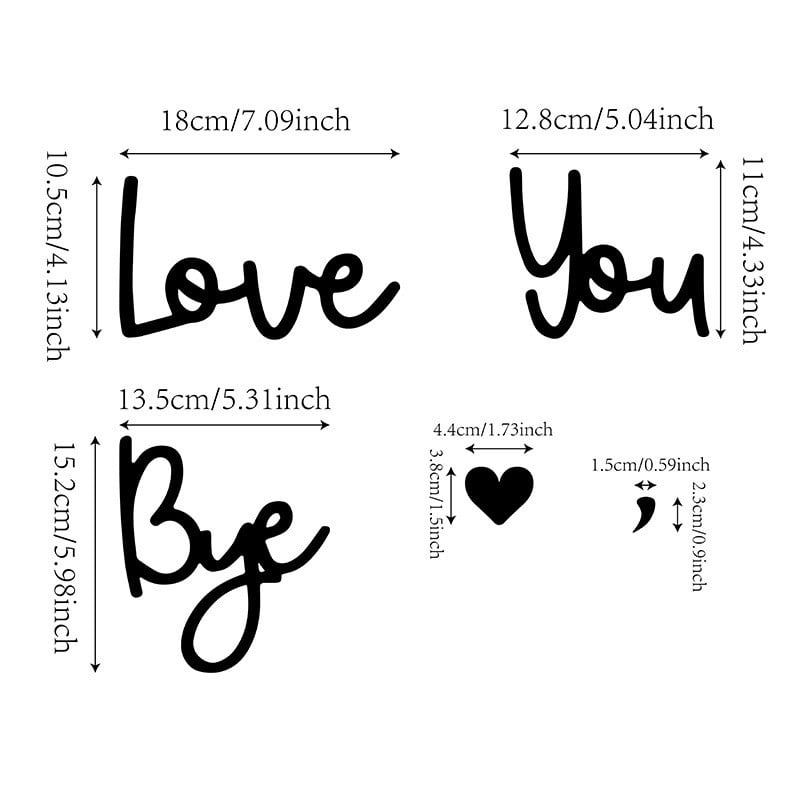 "Love you Bye" ✨Väggdekoration i trä – Skadar inte väggen