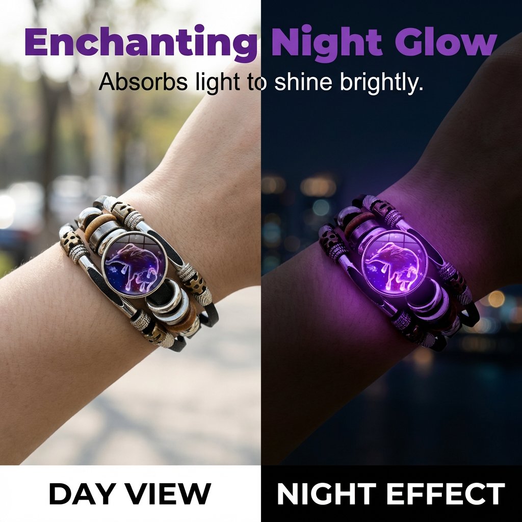 🌌 Armband med stjärntecken som lyser i mörkret🌌