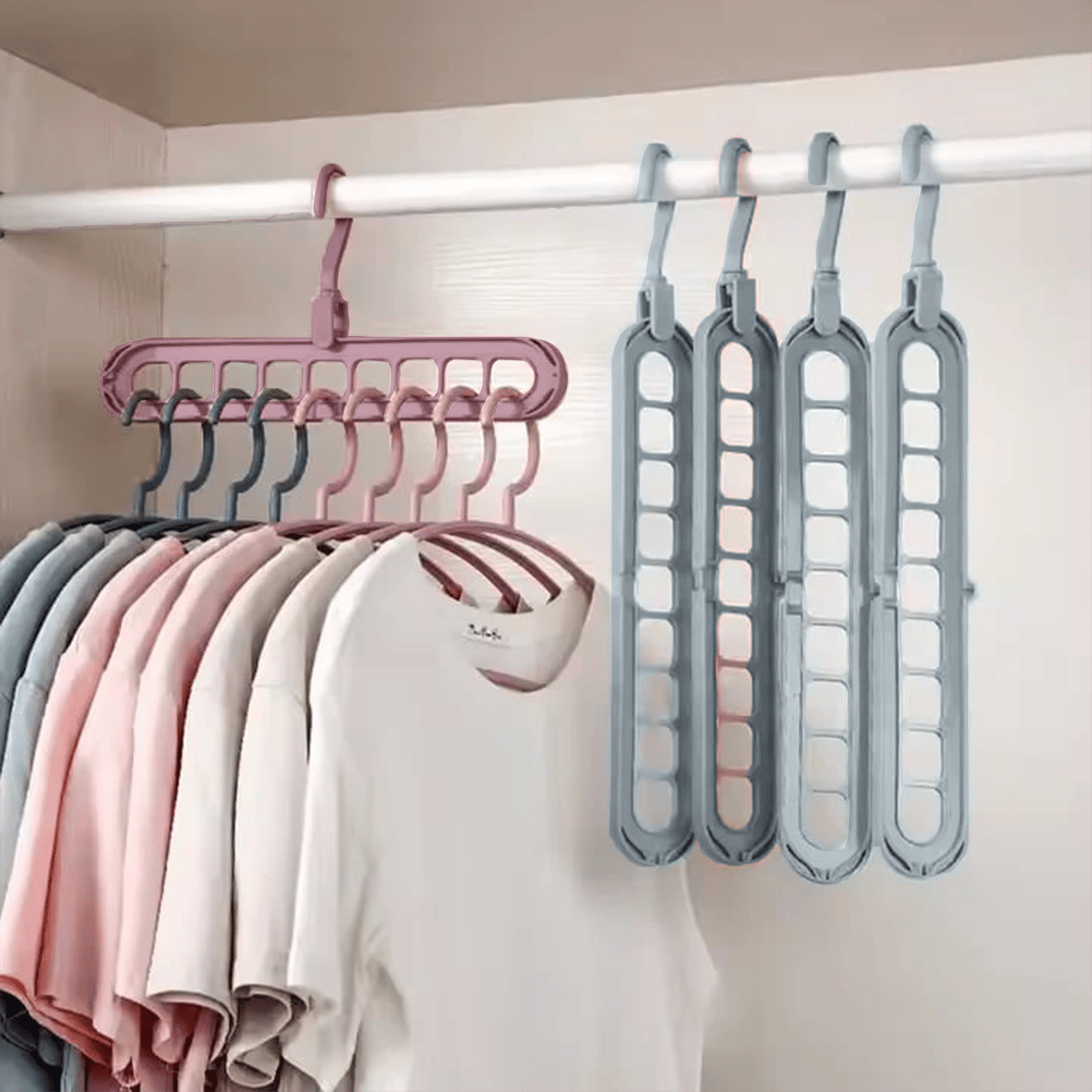 🔥👚 9-i-1 smart klädhängare – Frigör 85 % av utrymmet i din garderob!