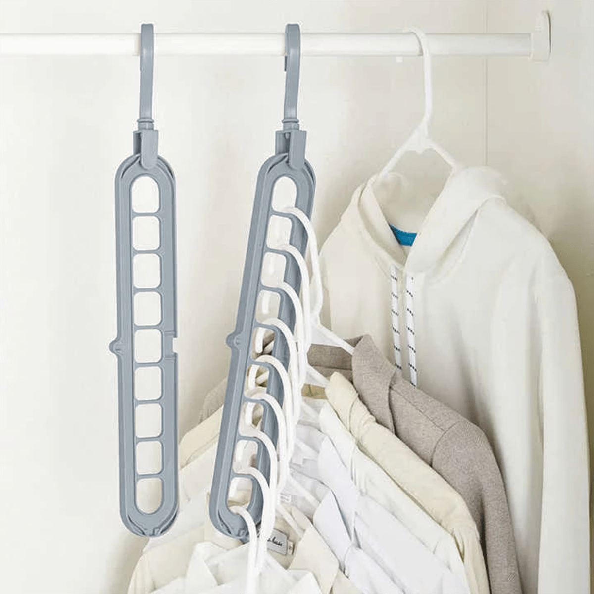 🔥👚 9-i-1 smart klädhängare – Frigör 85 % av utrymmet i din garderob!