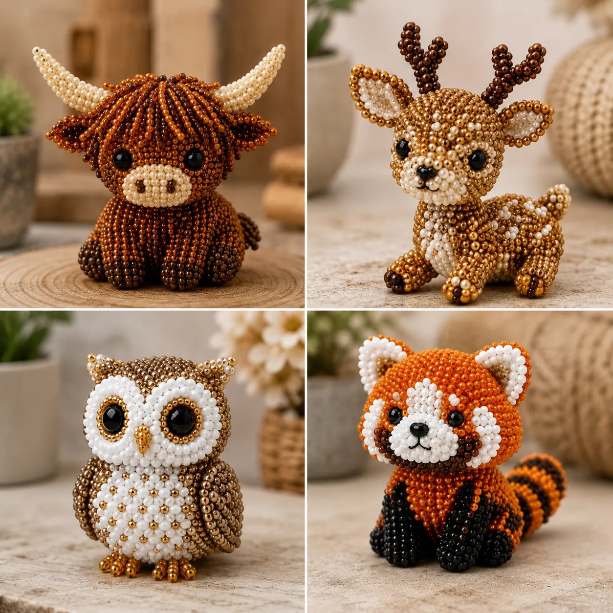 🧵✨ Litet DIY-kit med 3D-pärldjur