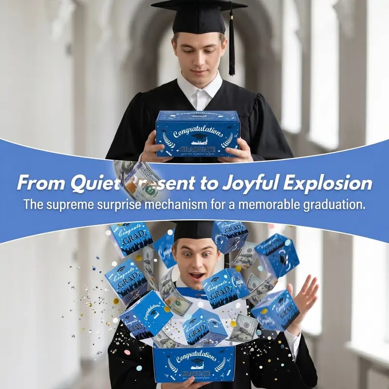 🎓🎁Överraskningspresentlåda till examen 2026 | Kreativ, hopfällbar lyxlåda✨