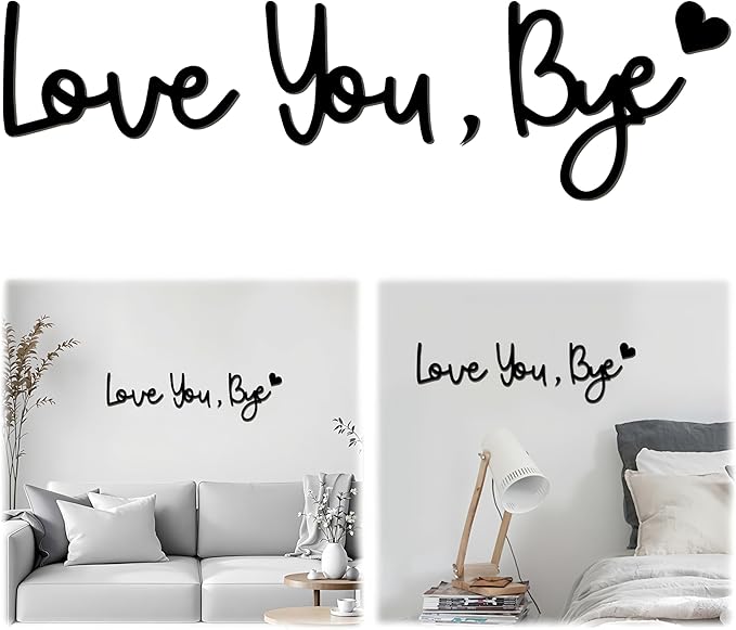 "Love you Bye" ✨Väggdekoration i trä – Skadar inte väggen