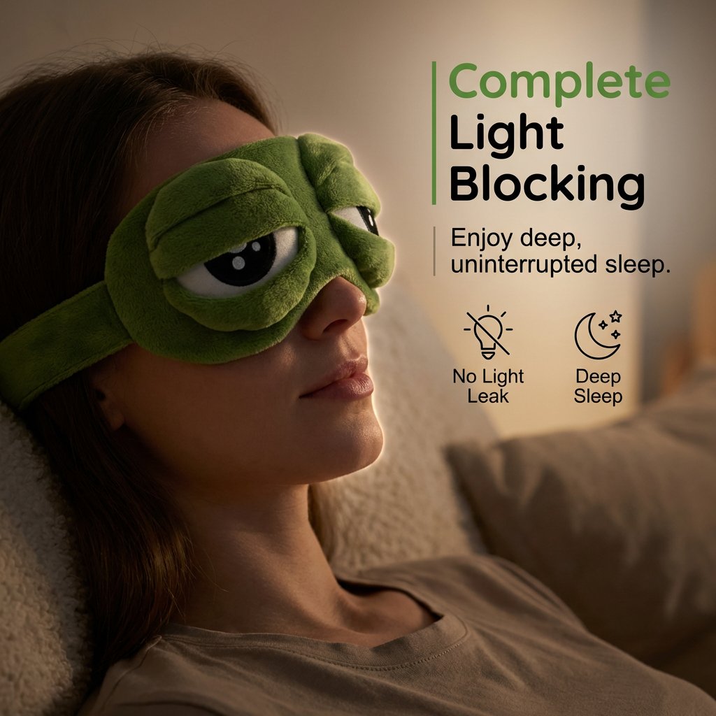 🔥Storsäljare – 49 % RABATT✨ Söt 3D-sömnmask med groda🐸