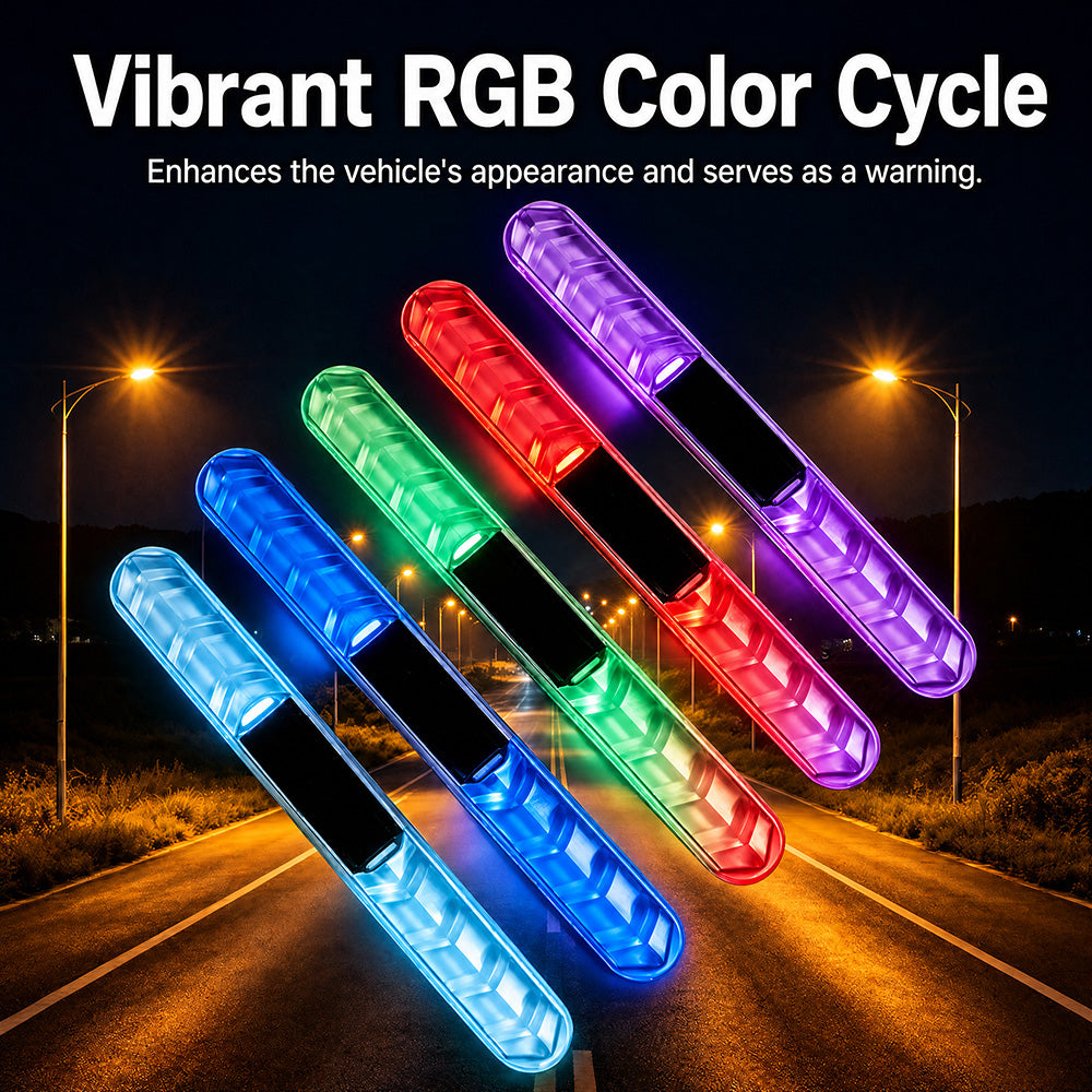 🚗Solcellsdriven RGB-varningslampa för bildörrar – automatisk kollisionsavvärjningslist