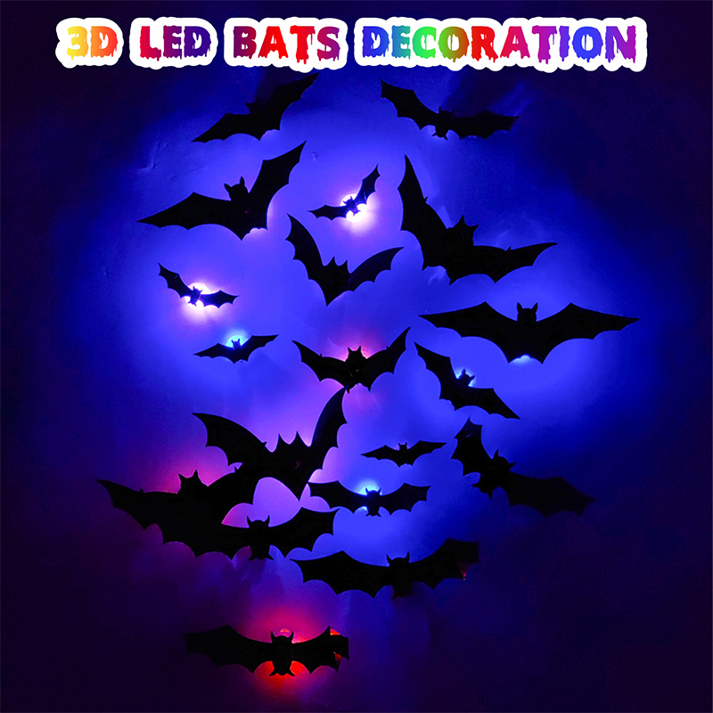 🦇Halloween-dekoration: 3D-LED-vägglampa i form av en fladdermu