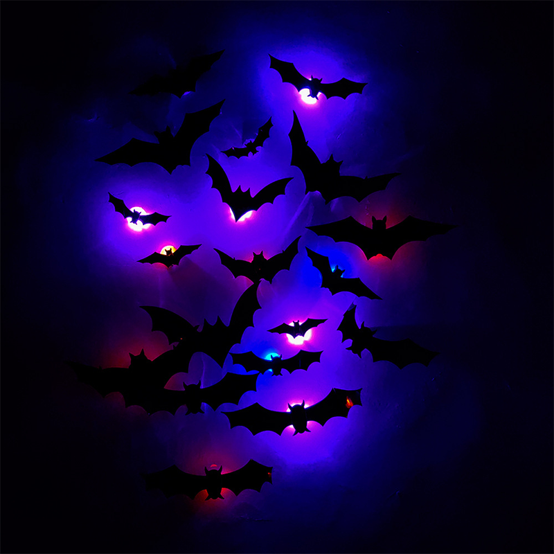 🦇Halloween-dekoration: 3D-LED-vägglampa i form av en fladdermu