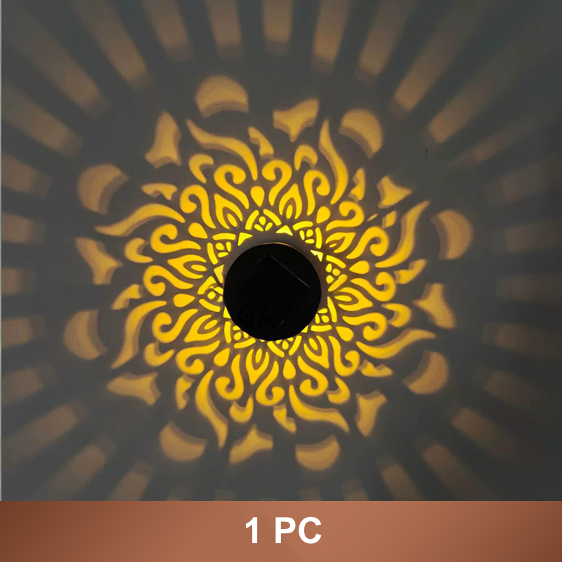 💡Solcellsdriven mandala-vägglampa för utomhusbruk – projektorlampa för trädgårdsstaket och uteplats – stämningsfull inredning