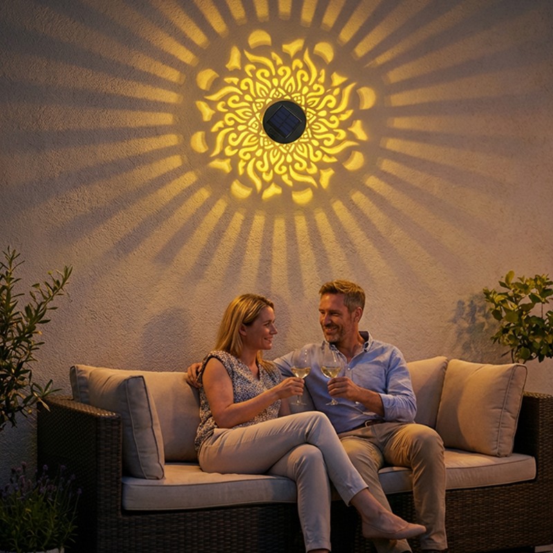 💡Solcellsdriven mandala-vägglampa för utomhusbruk – projektorlampa för trädgårdsstaket och uteplats – stämningsfull inredning