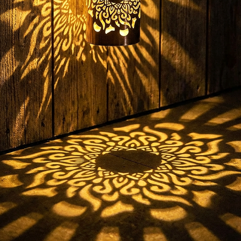 💡Solcellsdriven mandala-vägglampa för utomhusbruk – projektorlampa för trädgårdsstaket och uteplats – stämningsfull inredning