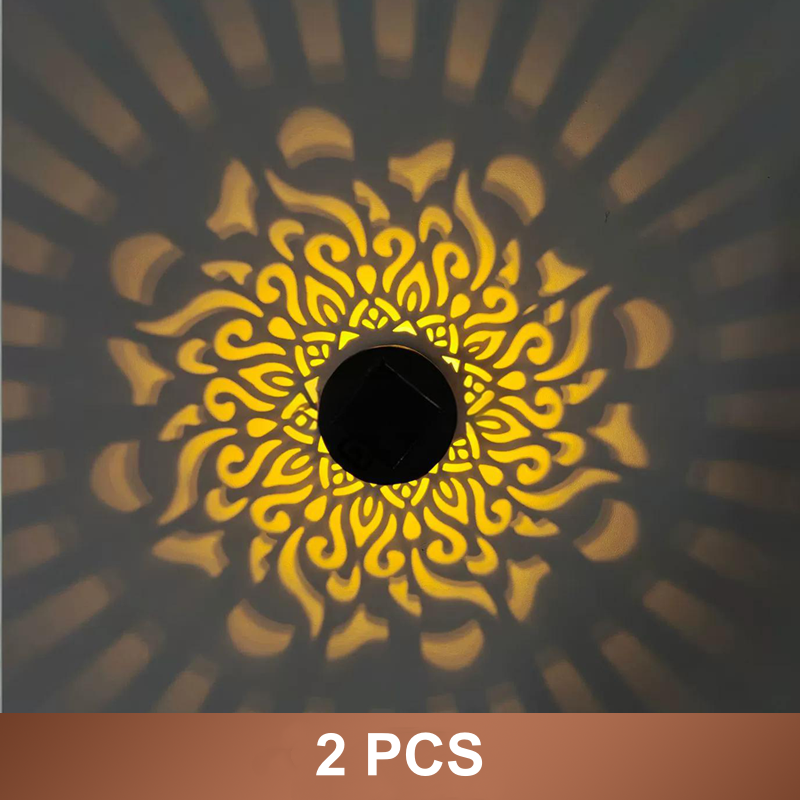 💡Solcellsdriven mandala-vägglampa för utomhusbruk – projektorlampa för trädgårdsstaket och uteplats – stämningsfull inredning