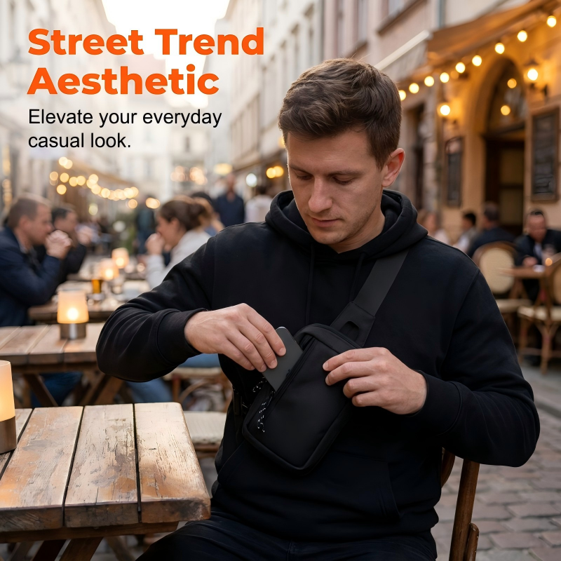 🎒 40 % RABATT UNDER BEGRÄNSAD TID! 💥 Slingväska för män i urban pendlarstil – minimalistisk, vattenavvisande, lätt ✨